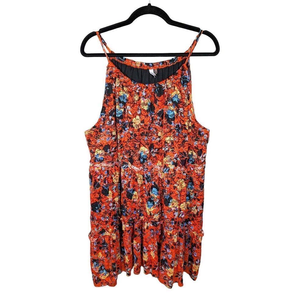 NY Red Floral Dress/Tunic Women's Size XL